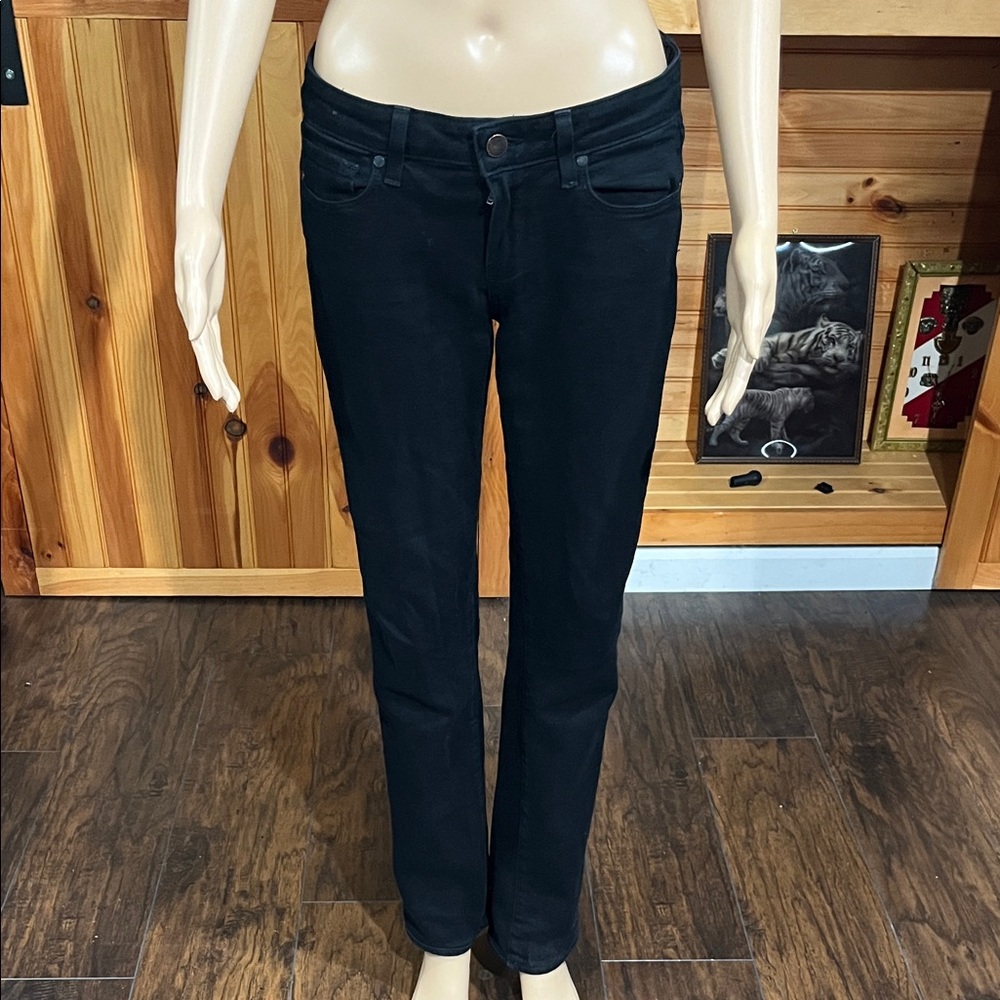 PAIGE Women's Classic Black Straight Leg Jeans